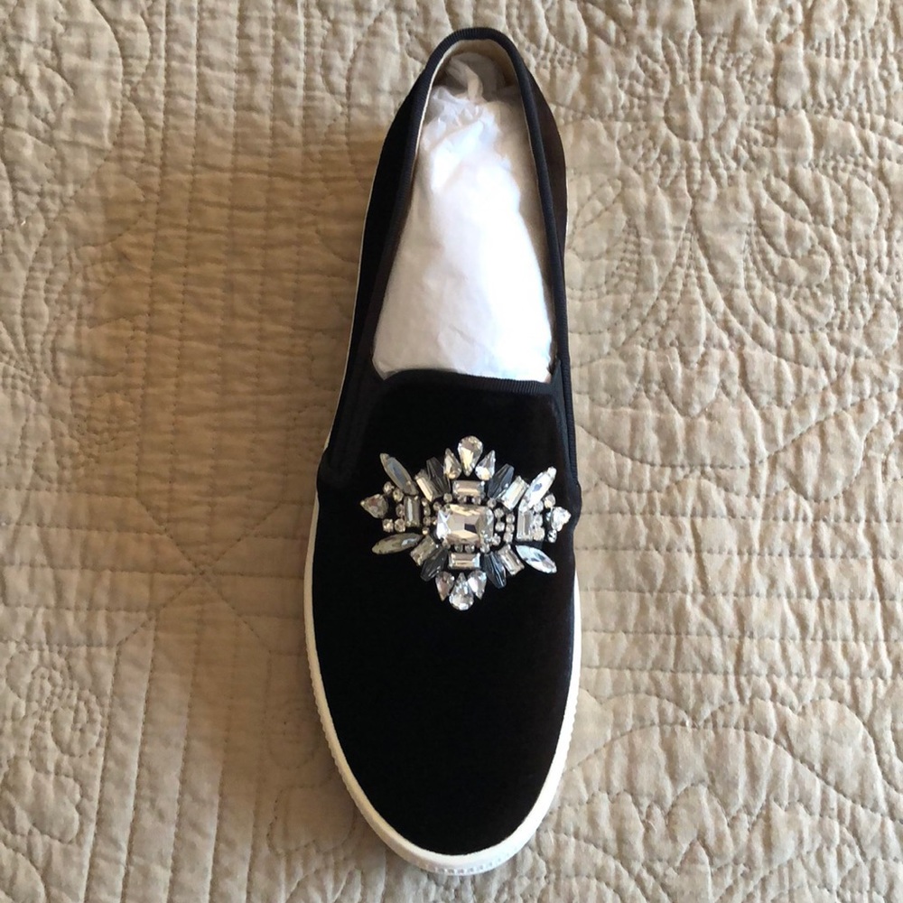 Bagley Mischka NEW bejeweled Velvet tennis shoe